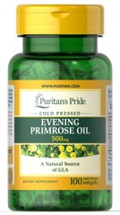 Олія примули вечірньої з GLA, Evening Primrose Oil with GLA, Puritan's Pride, 500 мг, 100 капсул