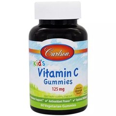 Вітамін С для дітей смак апельсин Carlson Labs (Kid`s Vitamin C) 125 мг 60 жувальних цукерок
