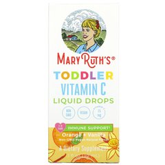MaryRuth Organics, Рідкі краплі вітаміну С для малюків, для дітей 1-3 років, апельсин + ваніль, 1 рідка унція (30 мл)
