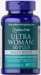 Мультивітаміни для жінок ультра 50+ Puritan's Pride (Ultra Woman Multi-Vitamin 50+) 60 капсул