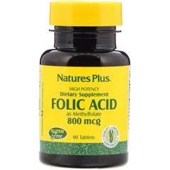Фолієва кислота Nature's Plus (Folic acid as Methylfolate) 800 мкг 90 таблеток